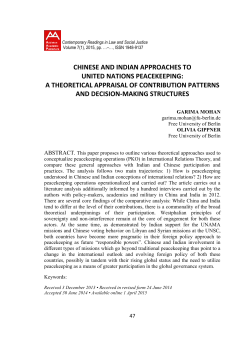 Chinese and Indian Approaches to UN Peacekeeping