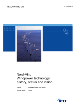 Nord-Vind Windpower technology: history, status and vision