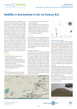 Mobility in Semiretchye in the 1st Century B.C.