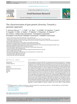 The characterization of goat genetic diversity: Towards