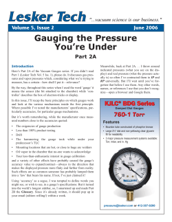 Gauging the Pressure You`re Under