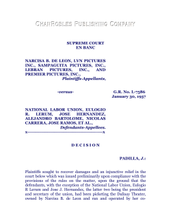 De Leon vs. National Labor Union, 100 Phil. 789