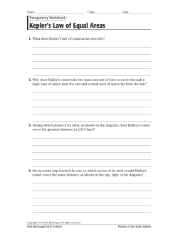 Kepler`s Law of Equal Areas 138
