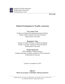 Political Participation by Wealthy Americans