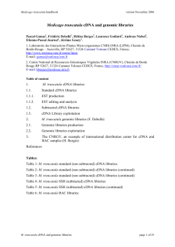 Medicago truncatula cDNA and genomic libraries