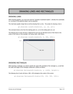 HANDOUT: Drawing Lines and Rectangles