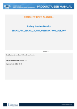 PRODUCT USER MANUAL Iceberg Number Density