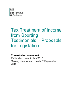 Tax Treatment of Income from Sporting Testimonials