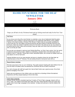 January Newsletter 2016 - Hamilton School for the Deaf