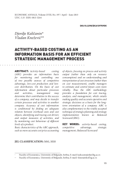 activity-based costing as an information basis for an efficient