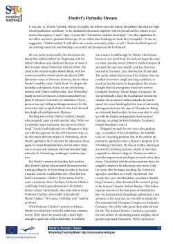 Dmitri`s Periodic Dream - Storytelling @Teaching Model