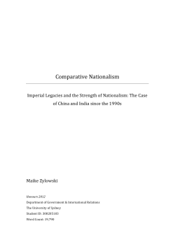 Comparative Nationalism - The University of Sydney