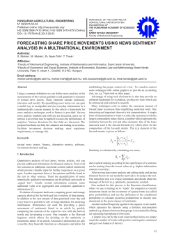 forecasting share price movements using news sentiment analysis