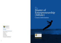 Master of Entrepreneurship (MEntr)