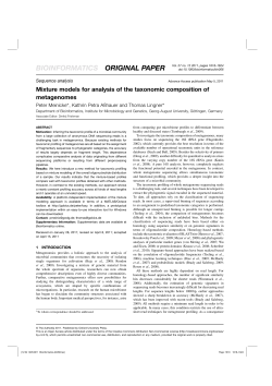 Mixture models for analysis of the taxonomic