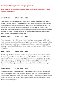 Drinks Menu - St Christopher`s Pub