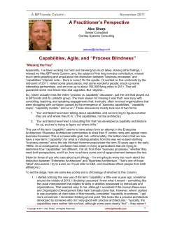 Capabilities, Agile, and “Process Blindness”