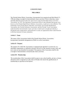 CONSTITUTION PREAMBLE The Florida School Music Association