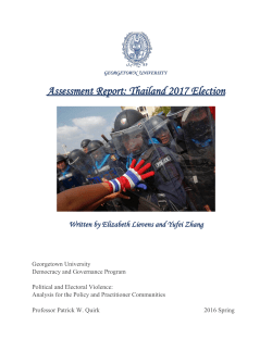 Assessment Report: Thailand 2017 Election