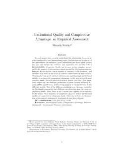 Institutional Quality and Comparative Advantage