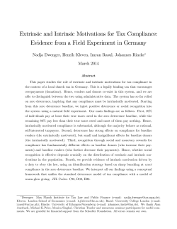 Extrinsic and Intrinsic Motivations for Tax Compliance: Evidence