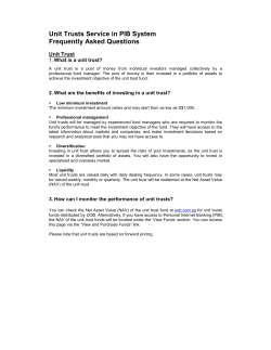 Unit Trusts Service in PIB System Frequently Asked Questions