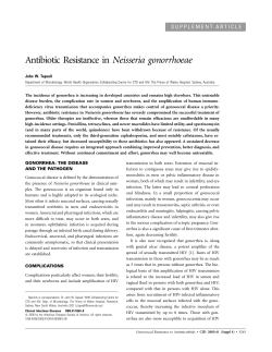 Antibiotic Resistance in Neisseria gonorrhoeae