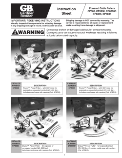 Powered Cable Pullers Instruction Sheet