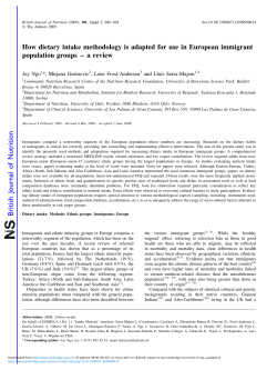 How dietary intake methodology is adapted for use in European