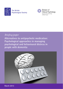 Alternatives to antipsychotic medication: Psychological approaches