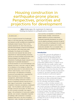 Housing construction in earthquake