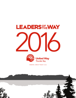 Leaders Report - United Way of Thunder Bay