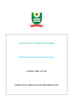 ACP 305 PRINCIPLES OF CROP PROTECTION TITLE PAGE