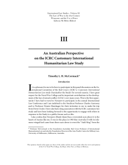 An Australian Perspective on the ICRC Customary International