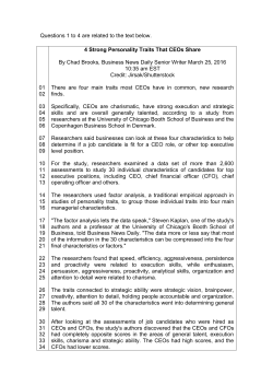 Questions 1 to 4 are related to the text below. 01 02 03 04