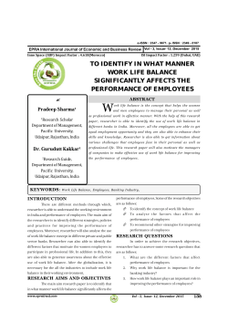 to identify in what manner work life balance