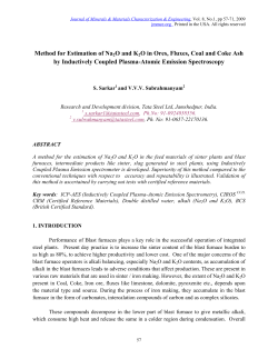 Method for Estimation of Na2O and K2O in Ores, Fluxes, Coal and