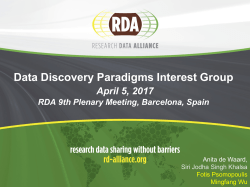 Data Discovery Paradigms Interest Group