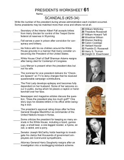 presidents worksheet 61 scandals (#25-34)