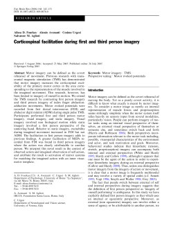 Corticospinal facilitation during first and third person imagery