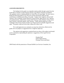 ACKNOWLEDGEMENTS The funding for this guide was originally