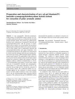 Preparation and characterization of new sol&ndash;gel