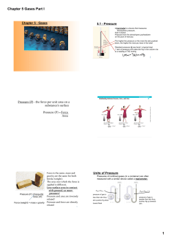Chapter 5 Gases Part I