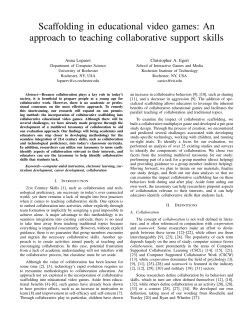 Scaffolding in educational video games: An