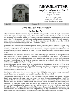newsletter - Boyds Presbyterian Church