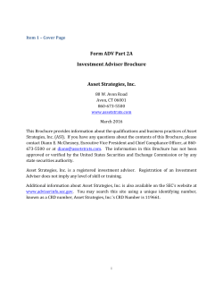 Form ADV Part 2A Investment Adviser Brochure Asset Strategies, Inc.
