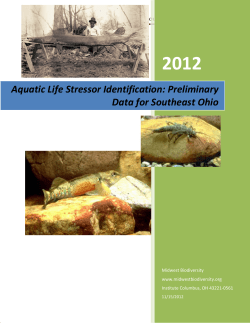 Aquatic Life Stressor Identification: Preliminary Data for Southeast