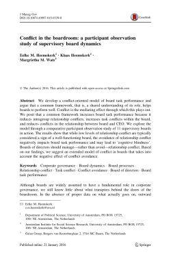 Conflict in the boardroom: a participant observation study of