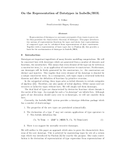 On the Representation of Datatypes in Isabelle/HOL