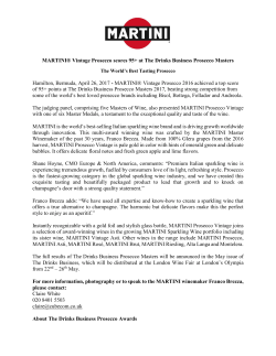 MARTINI&reg; Vintage Prosecco scores 95+ at The